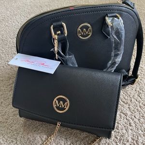 Black handbag and cross body